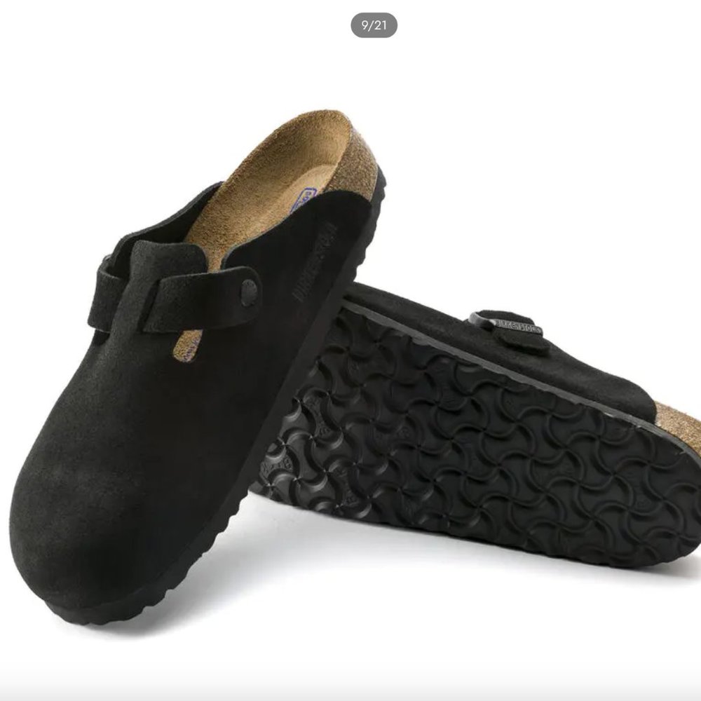 Boston Birkenstocks black suede size 39 NWT